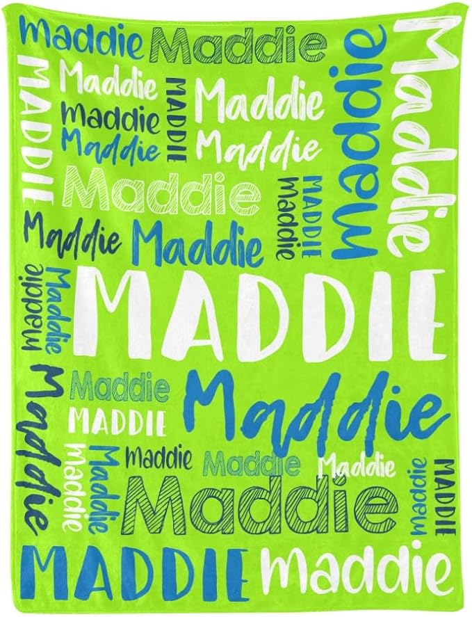 Dr.TOUGH Personalized Blankets with Name Customized Baby Blankets for Girls Boys Adults Monogrammed Blankets and Throws Christmas Birthday Mothers Fathers Valentines Day Gift (Light Green,60''×80'')