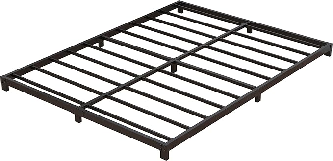 3 Inch Bed Frame Queen Size Low Profile, Queen Bed Frame No Box Spring Needed, Heavy Duty Metal, Easy Assembly, Black