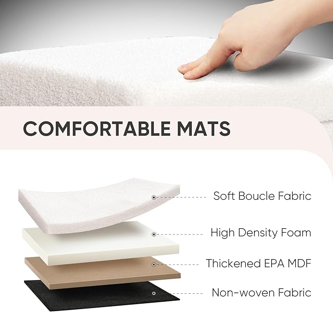 PINPLUS Storage Ottoman Cube Square Shaped Ottomans with Storage Foot Stool Footrest for Lving Room Boucle Ottoman Seat for Dorm Room,Faux Teddy Fur White,12.6"x12.6"x12.6"