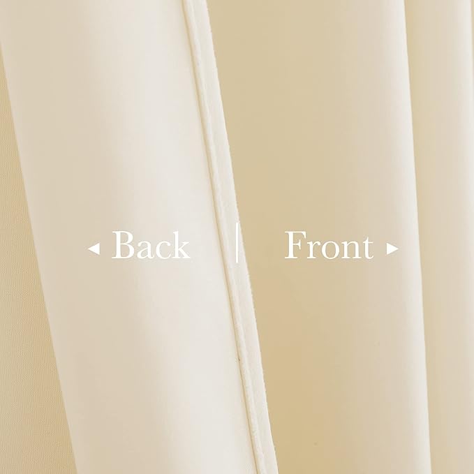StangH Cream White Velvet Curtains 96 inches Long for Nursery Kids Room, Thick Soft Light Reducing Privacy Protect Window Drapes for Living Dining Room/Hotel/Hall, W52 x L96, 2 Panels