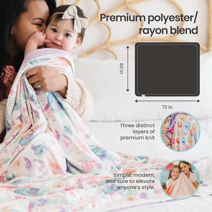 Copper Pearl Jumbo 3-Layer Quilt: Soft Quilts for Boys & Girls | Breathable, Cozy Toddler Blanket | Newborn Quilt | 46x46 Premium Polyester/Rayon | Penny