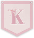 Lacama Initial Personalized Preppy Banner, Baby Shower Decor Girl Nursery Decor, Coquette Pink Bow Teen Girl Gifts, Vintage Room Toddler Room Bedroom Playroom Front Door Birthday Gift(K)