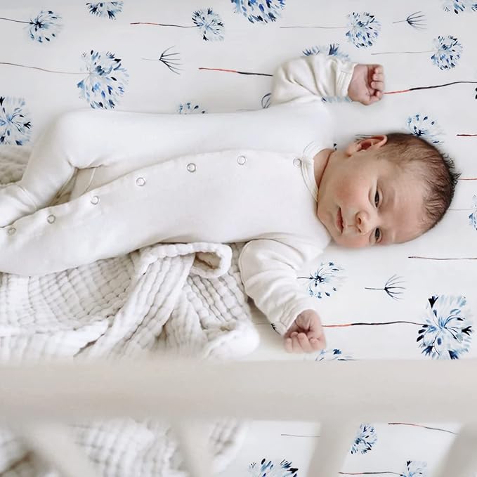Pack n Play Sheets Fitted 2 Pack, Stretchy Ultra Soft Jersey Knit Pack and Play Sheets, Universal Fitted Portable/Mini Crib Mattresses Snug and Safe, Stylish Pattern for Boy and Girl