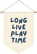 Playroom Decor, Long Live Playtime Neutral Banner Blue Decor Boy Room Decor,Nursery Playroom Wall Decor For Boys Bedroom Toddler Decorations,Wall Hanging Pennant Flag Banner 15x11in