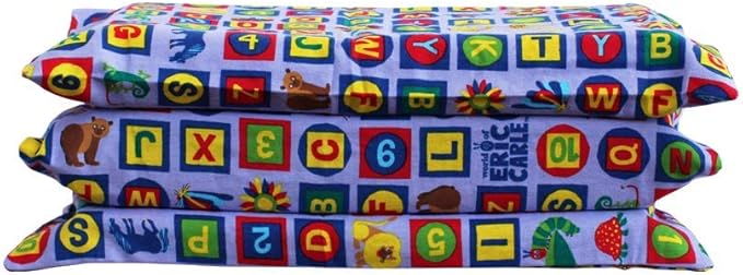 KinderMat + Eric Carle Kinderbundle - ABC & 123 - Full Nap Mat & Washable Cover, Special Edition - 47" x 22", Value Bundle, Great for Daycare & Family Households