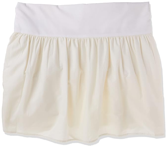 American Baby Company 100% Natural Cotton Percale Ruffled Crib Skirt, Cream, 52"L x 28"W + 13.5"
