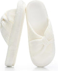 Chantomoo Slippers for Women Memory Foam House Bedroom Corduroy Bow Crossbands Slipper Shoes Comfy Trendy Gift Slippers