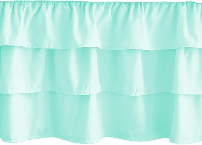 Ruffled Crib Bed Skirt: 3 Tiered Ruffled Crib Skirt Baby Girl Nursery Toddler Bedding Dust Ruffle, 17.7" Deep Drop- Fits Standard Cribs,28"x 52" (Green)