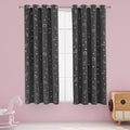 LORDTEX Dinosaur and Star Foil Print Blackout Curtains for Kids Room - Thermal Insulated Curtains Noise Reducing Window Drapes for Boys and Girls Bedroom, 52 x 45 Inch, Dark Grey, Set of 2 Panels