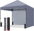 COOSHADE Pop Up Canopy Tent 10x10 with 2 Sidewalls, Outdoor Shade Instant Canopy Tents(Grey)