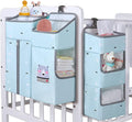 Hanging Diaper Caddy Organizer for Baby Crib - 3-in-1 Diaper Stacker for Changing Table Nursery Organization Storage Holder for Baby Essentials Attachment Portable Combining (Sky Blue)