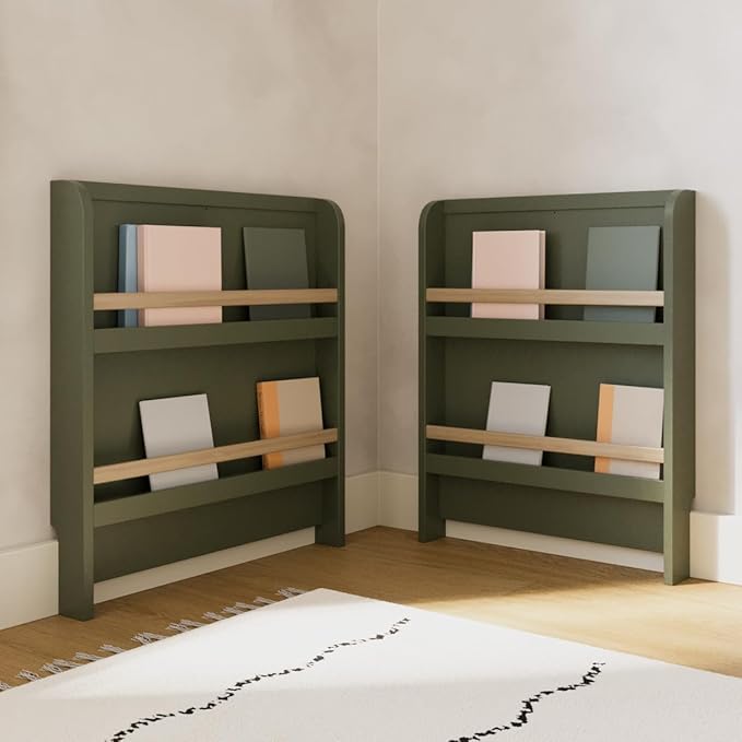 Graco Read-with-Me 4-in-1 Convertible Crib with Drawer (Olive with Driftwood) - GREENGUARD Gold Certified Converts to Toddler Bed, Daybed, and Functional Bookshelves