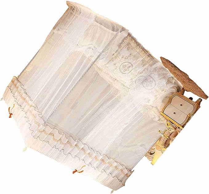 Canopy Bed Curtains Bed Drapes, Luxury Princess Four Corner Post Curtain Canopy Netting Net Bedding (180 * 200 * 200)