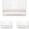dadada Baby LaLa 3 in 1 Convertible Crib- Converts to Toddler Bed & Daybed- Adjustable Mattress Height – 3 Positions - Made in Italy - Solid Beechwood (White)
