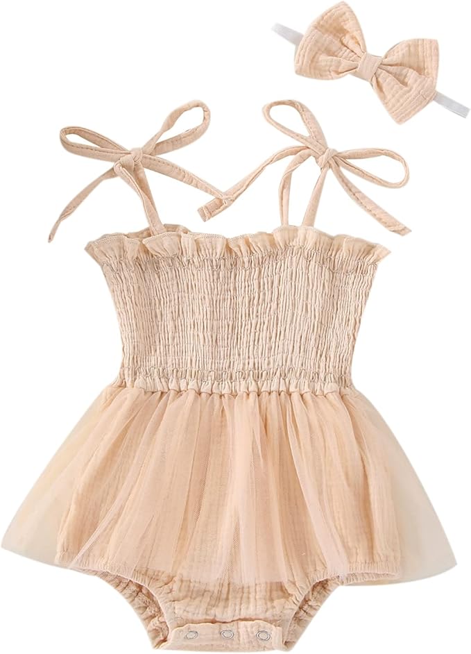 Meihuida Newborn Baby Girl Sleeveless Rompers Summer Clothes Cotton Bodysuit with Headband