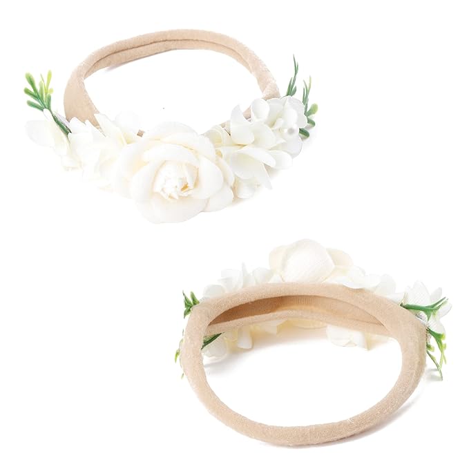 Baby Girl Headbands Nylon Flower Elastic Hairbands 6pcs Hair Accessories Gift for Newborn Infant Toddlers