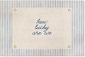 YYS How Lucky Are We Quote Wall Art Navy Blue Positive Affirmations Poster Trendy Minimalist Aesthetic Canvas Prints for Dorm Bedroom Wall Decor 16x24 inch Unframed