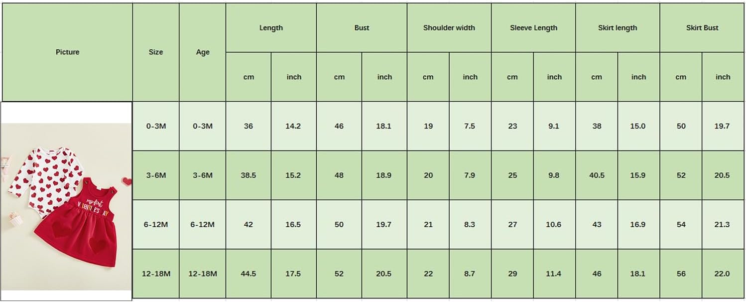 FIOMVA My First Valentines Day Outfit Clothes Baby Girl Romper Love Onesie Heart Embroidery Overalls Suspender Dress Set
