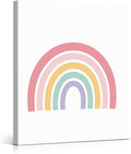 Cute Rainbow Nursery Canvas Wall Art Print Pastel Rainbow Poster Painting Wall Decor for Nursery Toddler Girls Room Bedroom Kids Playroom 8x10 Framed