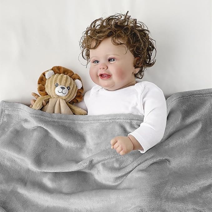CREVENT Cozy Plush Baby Security Blanket, Loveys for Baby Girls and Boys, Birthday (Dog + Lion)