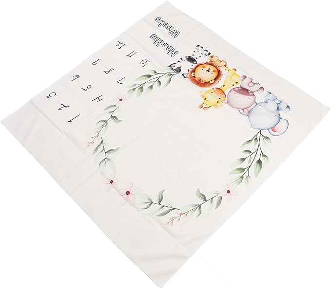 Acouto Monthly Blanket Garland Pattern Decorative Photo Background Cloth Photography Props, Month Blanket, Month - Swaddling