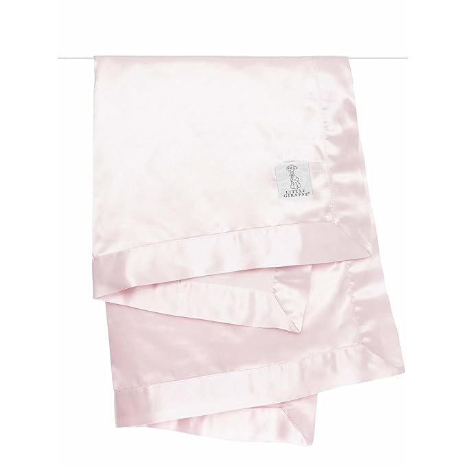 Little Giraffe Baby Blanket - Velvet Soft Blanket with Satin Trim - Baby Stroller Blanket - Newborn Baby Essentials & Baby Gifts - 29x35" - Pink
