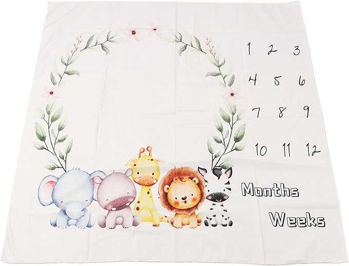 Acouto Monthly Blanket Garland Pattern Decorative Photo Background Cloth Photography Props, Month Blanket, Month - Swaddling