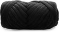 Velvet Chunky Yarn Bulky Giant Arm Knitting Y arn, Super Soft Jumbo Tube Weight, Fluffy DIY Crochet Hand Making Washable for Blanket, Pet Bed, Rugs Pillow(2.2lb-Black)
