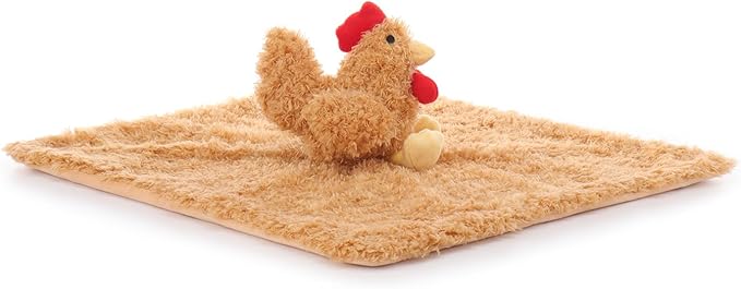 Apricot Lamb Rooster Soft Loveys for Babies, Security Blanket for Baby Boy and Girl, 14x14 Inches for Infant and Toddlers