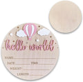 Wood Baby Birth Keepsakes Plaques Hello Worlds Welcome Sign Customizable Nursery Wall Decors for Newborns