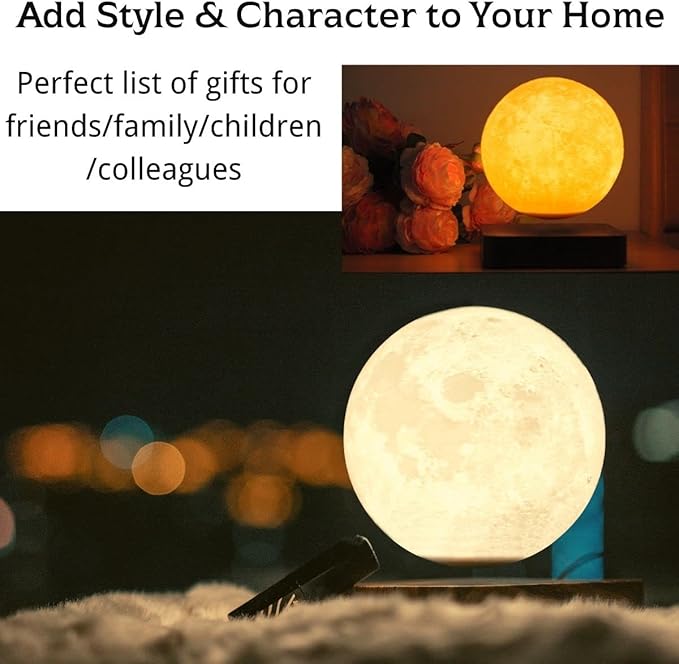 MOOCCI Levitating Moon Lamp, Floating Moon Lamp Magnetic Levitation Moon Light Gifts for Girls, Boys, Children and Teenagers