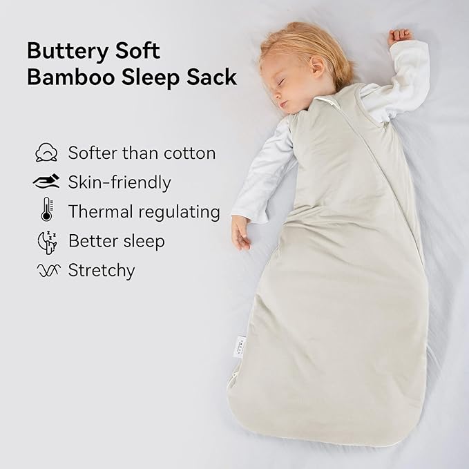 Rayon Made from Bamboo Sleep Sack 18-24 Months 1.0 Tog Ultra Soft Baby Wearable Blanket Toddler Sleep Sack 2t for Babies Unisex Girl Boy 2-Way Zipper Baby Sleeping Bag Breathable XL