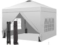 GDY 12x12 Pop Up Canopy Tent with 4 Sidewalls, Easy Set up with One Push Lift Outdoor Silver Coated Beach Gazebos, Carpas for Pool, Events, Parties, and Camping, White.