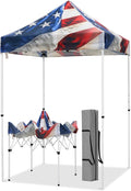 EAGLE PEAK 5x5 Pop Up Canopy Tent Instant Outdoor Canopy Easy Set-up Straight Leg Folding Shelter, Stars and Stripes