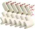 12 Pack Corner Protector Baby Proofing Edge and Corner Guards, Soft Safety Pre-Taped Rubber Foam Furniture Bumpers for Fireplace, Table, Stair, Cabinet (Off White)