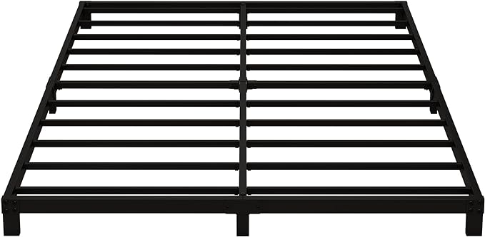 5 Inch Low Full Size Bed Frame Heavy Duty Metal Platform, No Box Spring Needed, Easy Assembly Mattress Foundation, No Noise, Black