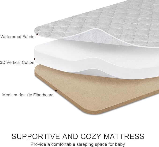 3 in 1 Baby Bassinet, Rocking Bassinets with Comfy Mattress and Wheels, Adjustable Height Bassinet Bedside Sleeper, Easy Folding Portable Crib for Newborn (Khaki)