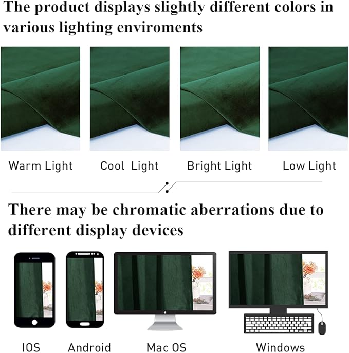 StangH Green Velvet Curtains 96 inches for Living Room, Luxury Christmas Decor Back Tab Thermal Insulated Blackout Heat & Chill Resistant Drapes for Bedroom Windows/French Door, W52 x L96, 2 Panels