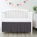 100% Egyptian Cotton, Nursery Crib Toddler (28" x 52" + 16") 800 Thread Count Crib Skirt Dust Ruffle, Bedding Skirts for Baby Boys or Girls, 16" Drop, Dark Grey Solid