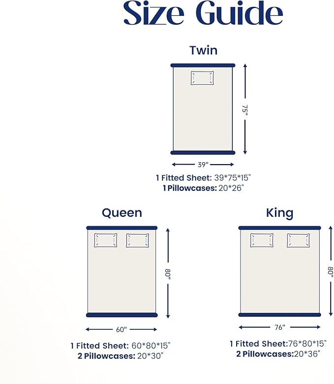 Dream Valley® Twin Sheets Set, Cooling Fitted Sheet with 1 Pillowcase-2 PCS with No Flat Sheet,Q-Max > 0.4 Aerocool, Cooling for Night Sweats, Hot Sleepers,deep Pocket up to 15",Ivory