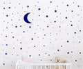 Moon and Stars Wall Decal Vinyl Sticker for Kids Boy Girls Baby Room Decoration Good Night Nursery Wall Decor Home House Bedroom Design YMX16 (Blue)