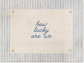 YYS How Lucky Are We Quote Wall Art Navy Blue Positive Affirmations Poster Trendy Minimalist Aesthetic Canvas Prints for Dorm Bedroom Wall Decor 08x10 inch Unframed