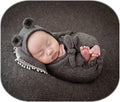 Vemonllas Newborn Baby Boy Girl Photography Props Bow Wrap, Posing Aid, Hat and Blanket Set of 4 Pcs