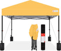 Best Choice Products 12x12ft 1-Person Setup Pop Up Canopy Tent Instant Portable Shelter w/ 1-Button Push, Case, 4 Weight Bags - Marigold