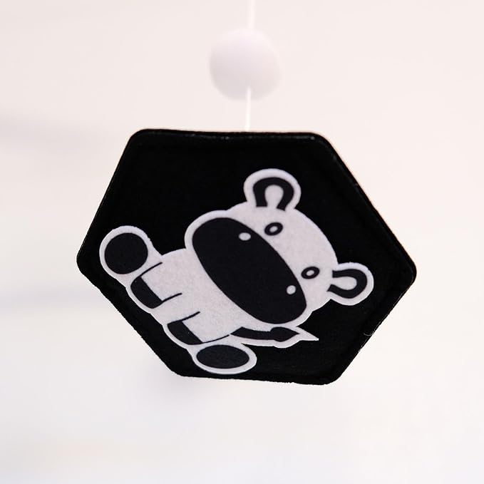 Montessori Mobile for Crib, Black and White Mobile for Baby, Neutral Baby Crib Mobile for Boys Girls, Nursery Mobiles Nursery Decor for Pack N Play, Safari