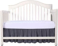 Crib Bed Skirt 28” x 52” with 14” Drop – Split Corners Dust Ruffle, Microfiber - Breathable, Durable, Elastic Adjustable Fit, Soft Nursery Bedding for Baby Boys & Girls, Dark Grey Solid