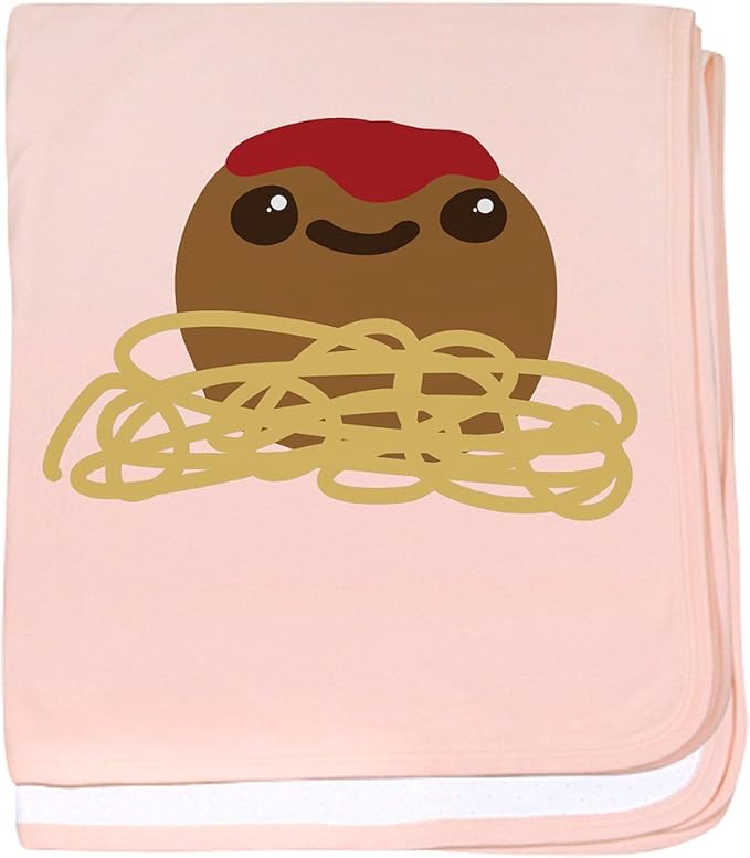 CafePress Cute Meatball and Spaghetti Baby Blanket, Super Soft Newborn Swaddle