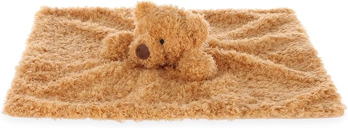 Apricot Lamb Velvet Bear Soft Loveys for Babies, Security Blanket for Baby Boy and Girl, 14x14 Inches for Infant and Toddlers