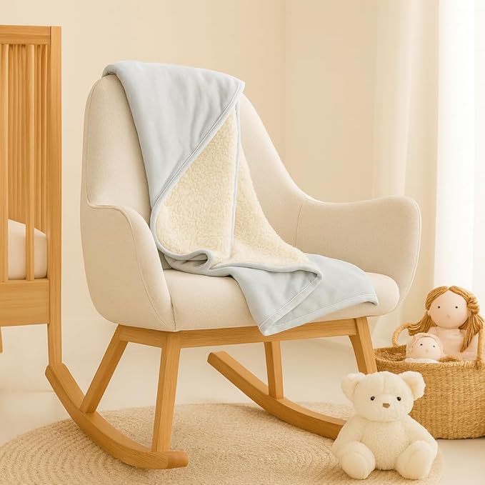 Ultra Plush 30x40 Super Soft Sherpa Baby Blanket, Durable, Machine Washable, Gentle on Baby's Skin - Ideal Baby Blankets for Boys & Girls, (Dove Gray)