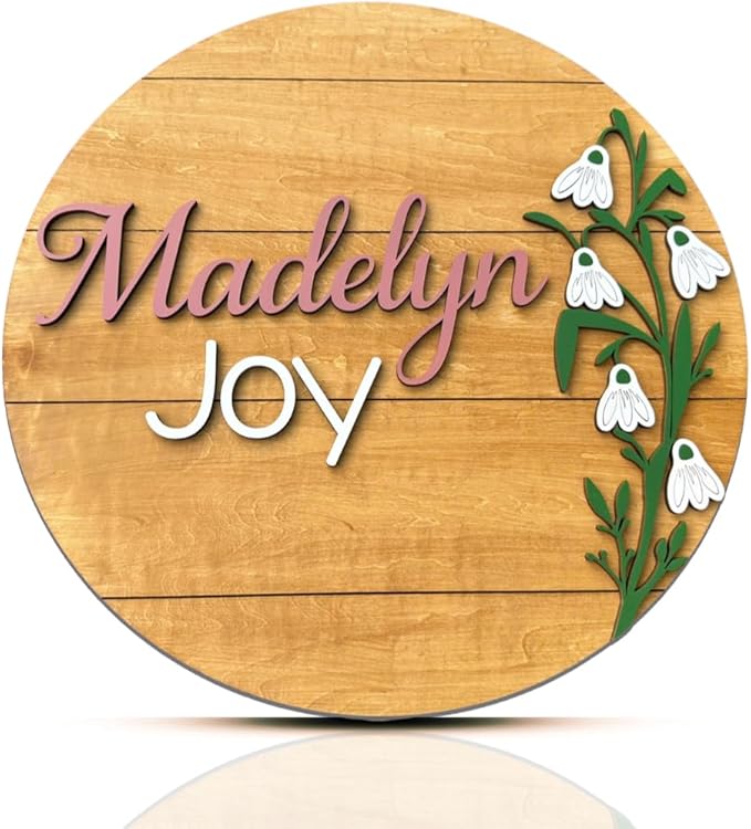 Personalized Wooden Name Sign - Custom Baby Name Signs for Nursery & Kids Room, Baby Announcement Sign, Wall Name Signs Personalized, Round Wooden Letters for Nursery Decor (Round Name)